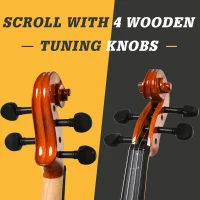 HOMCOM 4/4 Violin Maple Wood Full Set of Accessories Storage Box, Orange(m-4)