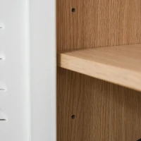 Vinsetto File Cabinet Metal and Wood Under Desk Lateral Filing Cabinet with Shelf Adjustable for Home & Office White and Natural Wood(m-4)