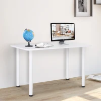 HOMCOM Modern Dining Table Office Working Desk Wood Top with Stainless Steel Leg(m-2)