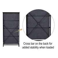 HOMCOM Fabric Dresser Organizer with 4 Drawers Steel Frame Wood Top Storage Tower(m-6)