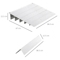 HOMCOM 5'' Wheelchair Ramp Aluminum Threshold Mobility with Adjustable Height for Scooter Power Chair 700lbs Silver(m-3)