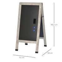 Vinsetto Magnetic A-frame Sidewalk Chalkboard Sign 40" x 20"/ 102.5 x 51 cm Display Surface Sturdy Freestanding Wooden Sandwich Board with Eraser, Magnetic Pins & Chalks for Indoor & Outdoor(m-3)
