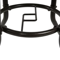 Outsunny Patio Rattan Round Table All Weather Outdoor Dining Wicker Table w/ Umbrella Hole for Garden Balcony Poolside Glass Top Brown(m-9)