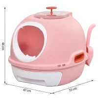 PawHut Cat Litter Box With Litter Scoop, Drawer-Type Easy To Clean, Skylight, Light And Easy To Move(m-3)