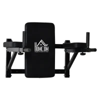 HOMCOM Wall Mounted Dip Station Knee Leg Raise Chin Up Pull Up Rack Home Gym Fitness Exercise Workout Bars New(m-1)