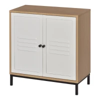 Vinsetto File Cabinet Metal and Wood Under Desk Lateral Filing Cabinet with Shelf Adjustable for Home & Office White and Natural Wood(m-1)