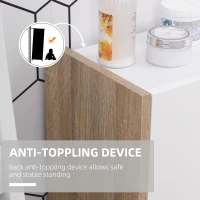 HOMCOM Modern Country Freestanding 2-Door Bathroom Cabinet with Ample Storage Space, 2 Parts Inner Space, for Living Room Bedroom Kitchen Office(m-4)