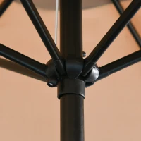 Outsunny Φ2.3m Patio Sun Umbrella Outdoor Market Table Parasol w/ Adjustable Angle 6 Ribs for Garden Backyard Pool Khaki(m-4)