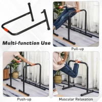 HOMCOM Multifunctional Dip Stand Station for Home Gym Fitness Equipment with Safety Connector for Tricep Dips(m-7)