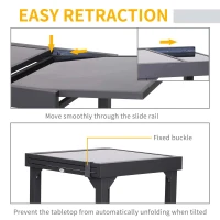 Outsunny 160cm Extendable Garden Dining Table Four Persons Tempered Glass Top Indoor Outdoor(m-4)
