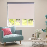 Outsunny Window Roller Blind Home Roll Up Blackout Sun Shade Quality Cover Cream White(m-2)
