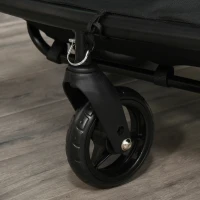 HOMCOM Child Bike Trailer 2 In1 Foldable Baby Stroller 2-Seater Transport Carrier with Adjustable Handlebar Storage Bag Reflector Flag 118L x 83W x 96H cm(Stroller) Green(m-8)