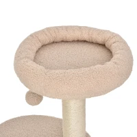 PawHut 5-Levels Plush Cat Tree Tower Activity Center with Sisal Scratching Posts Perch Roomy Condo Funny ball, Beige(m-8)