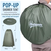 OUTSUNNY Pop Up Camping Shower Tent Portable Dressing Changing Room Green(m-6)