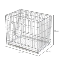 PawHut Metal Dog Crates Foldable Puppy Kennel Pet Cage House with Lockable Door Removable Tray Easy to Carry and Clean(m-3)
