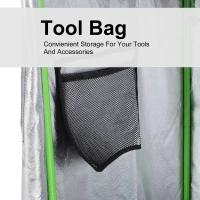 Outsunny Mylar Hydroponic Grow Tent with Adjustable Vents and Floor Tray for Indoor Plant Growing, 60 x 60 x 140cm(m-6)