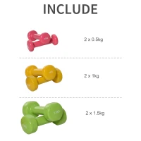 HOMCOM 6KG Dumbbell Set Weights Fitness Dumbbells for Man and Women Home Gym, Workout, Up Body Training(m-5)