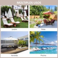 Outsunny Chapéu de Sol de Jardim com Teto Duplo Sistema de Polia Toldo de Poliéster Impermeável 3x3x2,97m Bege(m-6)