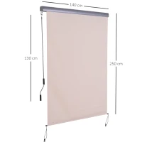 Outsunny Window Roller Blind Home Roll Up Blackout Sun Shade Quality Cover Cream White(m-3)