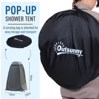 OUTSUNNY Pop Up Camping Shower Tent Portable Dressing Changing Room Black(m-5)