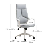 HOMCOM Ergonomic Office Chair Breathable Mesh Fabric 360° Swivel Computer Home with Wheels, Grey(m-3)