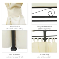 OUTSUNNY 4mx3m Outdoor Patio Gazebo Pavilion Canopy Tent Steel with Curtains(m-5)