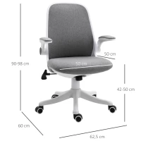 Vinsetto Swivel Office Chair Fabric w/ Liftable Armrest Grey(m-3)