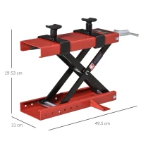 DURHAND 500kg Motorcycle Center Scissor Lift Jack Motorcycle Bike ATVs Center Crank Hoist Stand w/ Sleeve& Safety Pins(m-3)