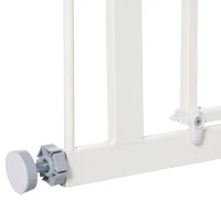 PawHut Pet Safety Gate Dog Barrier Protector Home Doorway Corridors Room Divider Stair Guard with Extension and Adjusting Screws White 76.2 x 102.5cm(m-5)