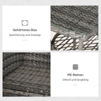 Outsunny 3-cz. zestaw ogrodowy ze stolikiem bocznym(m-7)