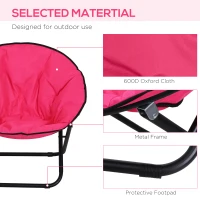 Outsunny Folding Saucer Moon Chair Oversized Padded Seat Round Oxford Portable(m-6)