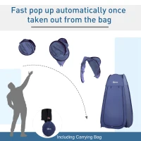 OUTSUNNY Automatic Pop Up Camping Shower Tent Portable Dressing Changing Room Outdoor Deep Blue(m-4)