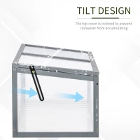 Outsunny 90 x 46 x 40cm Wooden Cold Frame Greenhouse for Plants Outdoor with Openable Cover, Grey(m-6)