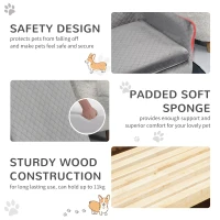 PawHut Pet Sofa Couch Soft Velvet Covered Sponge Cushioned Bed Lounge for Small Sized Dog or Cat Easy to Clean Dark Grey(m-6)