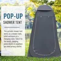 OUTSUNNY Pop Up Camping Shower Tent Portable Dressing Changing Room Black(m-3)