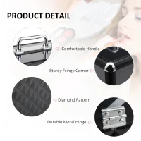 HOMCOM Reinforced Locking Mini Travel Makeup Jewelry Train Case Black W/ Handle(m-6)