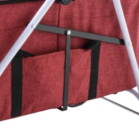 PawHut Double-Layer Pet Stroller Foldable Dog Cat Travel Carriage with Universal Wheel Canopy Storage Bag Cushion Red(m-8)
