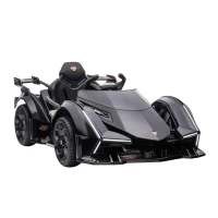 HOMCOM 12V Electric Cars for Kids Ride On Sports Car with Parental Remote, Bluetooth, Horn, Music & LED Headlights Taillights for 3-6 Years, Black(m-1)