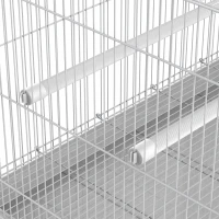 PawHut Bird Cage Bird House with Removable Tray Standing Perch Food Containers for Cockatoo Parrot Canary White(m-8)