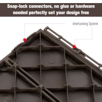 Outsunny 12" x 12" PP Interlocking Composite Deck Tile 9 Pack - Brown(m-5)