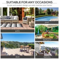 Outsunny PE Wicker Rattan Garden Coffee Table - Mixed Grey(m-7)