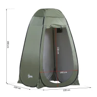 OUTSUNNY Pop Up Camping Shower Tent Portable Dressing Changing Room Green(m-3)