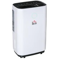 HOMCOM Luftentfeuchter Raumgröße 16-20㎡ 20L/24h elektrisch Raumentfeuchter 4000ml Entfeuchter gegen Feuchtigkeit mit Rollen für Badezimmer Wohnzimmer Schlafzimmer ABS Weiß 33,5 x 23 x 57 cm(m-1)