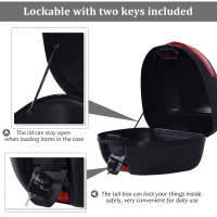 HOMCOM Motorcycle Tail box 30L Top Case Motorbike Trunk Helmet Carrier Luggage Helmet Storage Mount Rack w/ Keys(m-6)