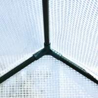 Outsunny Walk in Garden Greenhouse with Shelves Polytunnel Steeple Grow House 186L x 120W 190Hcm White(m-8)