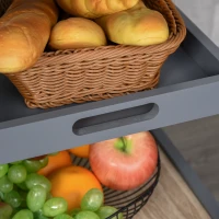 HOMCOM Kitchen Island Rolling Trolley Utility Serving Cart with Drawer and wheels, for Living Room and Dining Room, Grey(m-7)