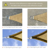 Outsunny Sun Shade Sail Rectangle 4x6m Canopy for Outdoor Patio Lawn Deck Garden Pergola UV Block High Density PE Fabric D-Ring Included Sand(m-7)