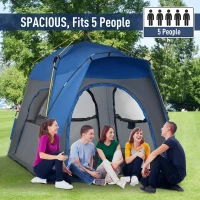 Outsunny Automatic Camping Tent 2 3 4 5 Person Backpacking Dome Shelter Portable(m-4)