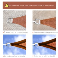 Outsunny Sun Shade Sail Rectangle 4x6m Canopy for Outdoor Patio Lawn Deck Garden Pergola UV Block High Density PE Fabric D-Ring Included(m-8)