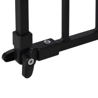 PawHut Dog Gate Stair Gate Pressure Fit Pets Barrier Auto Close for Doorway Hallway, 74-148cm Wide Adjustable, Black(m-13)